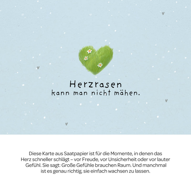 Grußkarte Herzrasen kann man nicht mähen – Saatpapier mit Wildblumensamen — Ansicht 3