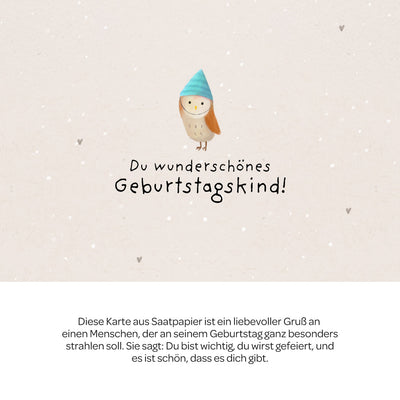 Grußkarte Du wunderschönes Geburtstagskind – Saatpapier mit Wildblumensamen