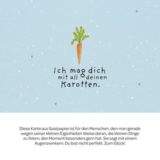 Grußkarte - Ich mag dich mit all deinen Karotten