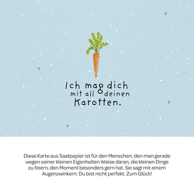 Grußkarte Ich mag dich mit all deinen Karotten – Saatpapier