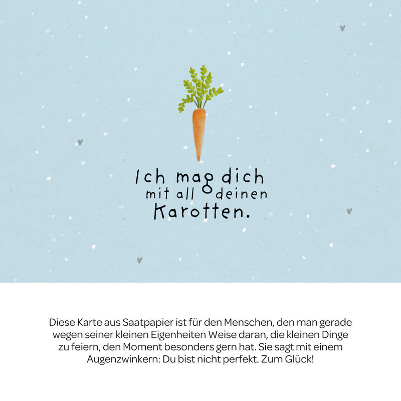 Grußkarte Ich mag dich mit all deinen Karotten – Saatpapier — Ansicht 3