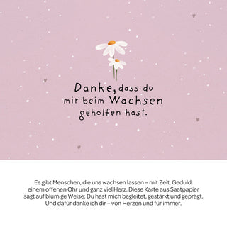 Grußkarte - Danke, dass du beim Wachsen geholfen hast