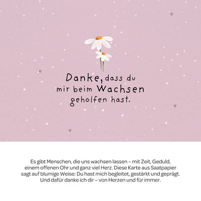 Grußkarte Danke – Saatpapier mit Gänseblümchen