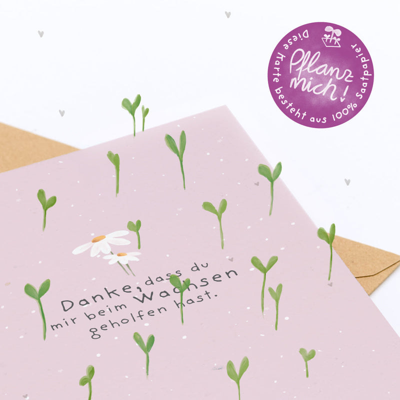 Grußkarte Danke – Saatpapier mit Gänseblümchen — Ansicht 4