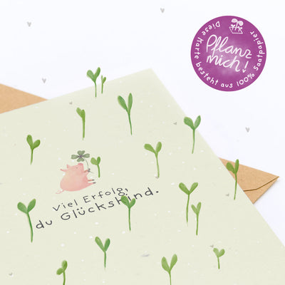 Grußkarte Viel Erfolg – Saatpapier mit Wildblumensamen