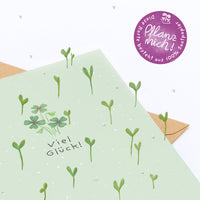 Grußkarte Viel Glück – Saatpapier mit Wildblumensamen — Ansicht 4