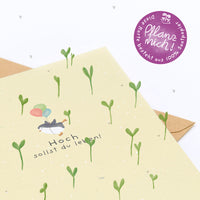 Grußkarte Hoch sollst du leben – Saatpapier mit Wildblumensamen — Ansicht 4