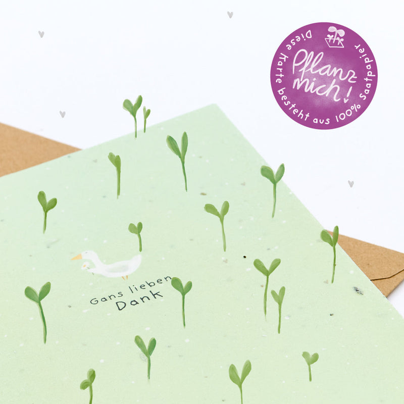 Greeting card "Many thanks" – Seed paper with daisies — Ansicht 4