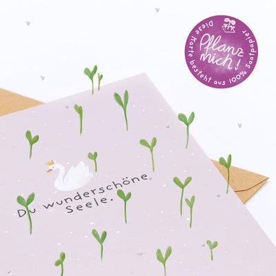Greeting Card You beautiful soul – Seed paper with wildflower seeds