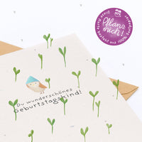 Grußkarte Du wunderschönes Geburtstagskind – Saatpapier mit Wildblumensamen — Ansicht 4