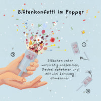 Blütenkonfetti Popper „Glückskind“ – Trockenblumen, plastikfrei — Ansicht 3