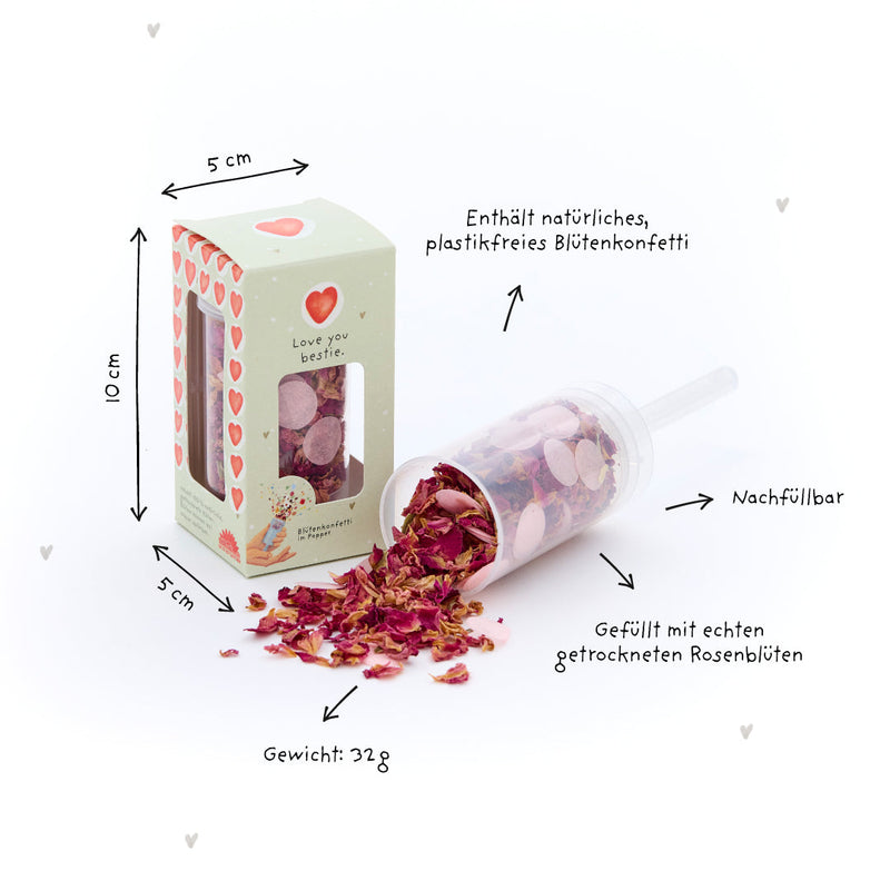 Flower Confetti Love You Bestie – Natural Confetti Popper — Ansicht 5