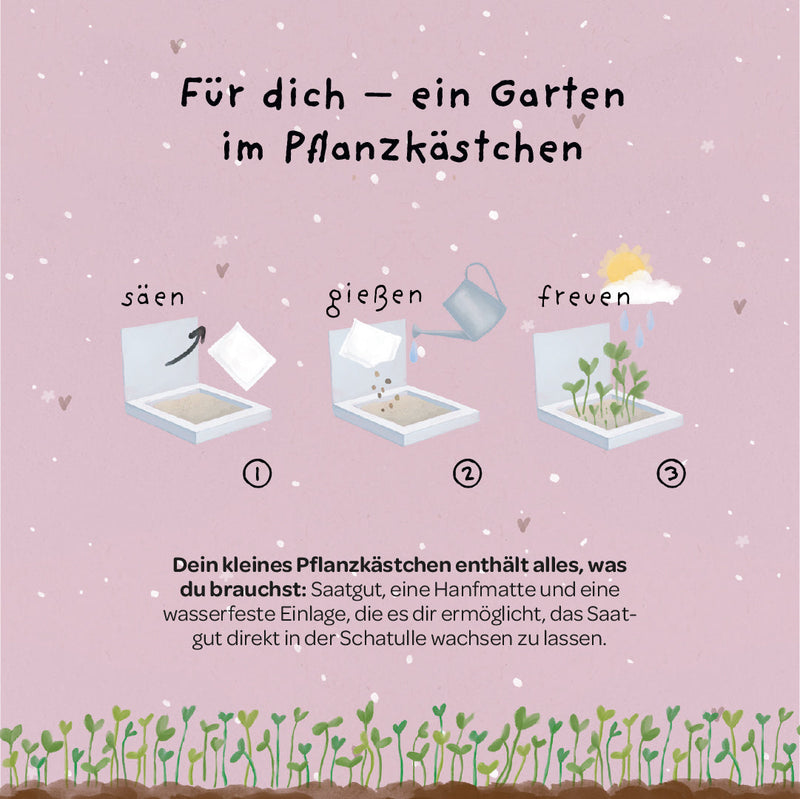 Planter box "Thank you for helping me grow" - Wildflower seeds with hemp mat — Ansicht 4