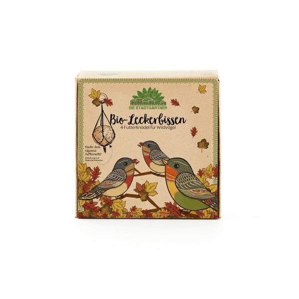 4 ORGANIC Treats – Food Dumplings for Wild Birds, EU-ORGANIC Certified