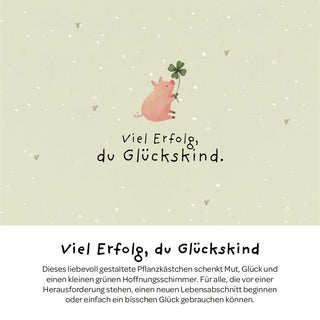 Pflanzkästchen - Viel Erfolg du Glückskind