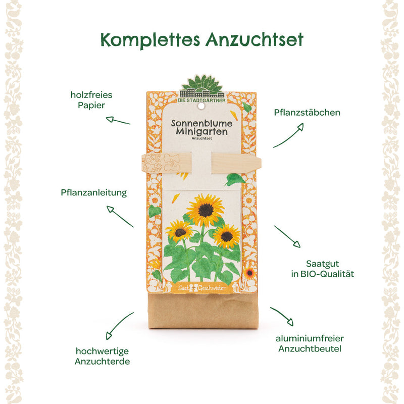 Organic Sunflower Mini Garden Seed Starting Kit – everything you need to get started — Ansicht 7