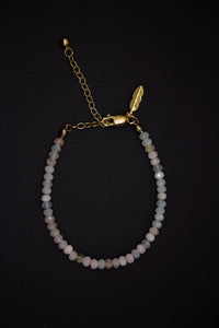 Marina Pearl Bracelet Aquamarine Morganite 14k Gold 925 Silver Handmade — Ansicht 4