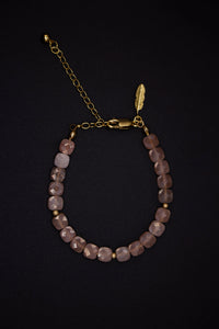 Sunny Pearl Bracelet - Handmade 14k Gold & 925 Silver with Sunstone — Ansicht 1