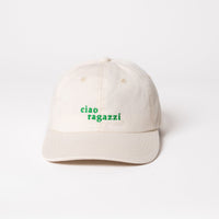 ciao ragazzi Premium Dad Cap Beige Green – Bio-Baumwolle, EU-Made — Ansicht 1