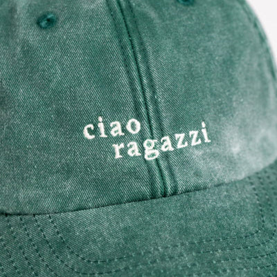 ciao ragazzi Dad Cap Vintage Green & Cream – 100% Baumwolle