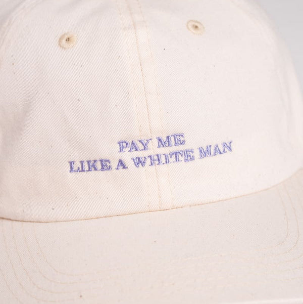 Pay me like a white man Premium Dad Cap – Bio-Baumwolle beige & lavender
