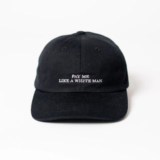 Pay me like a white man Premium Dad Cap – Organic Cotton | Black &amp; White | Unisex