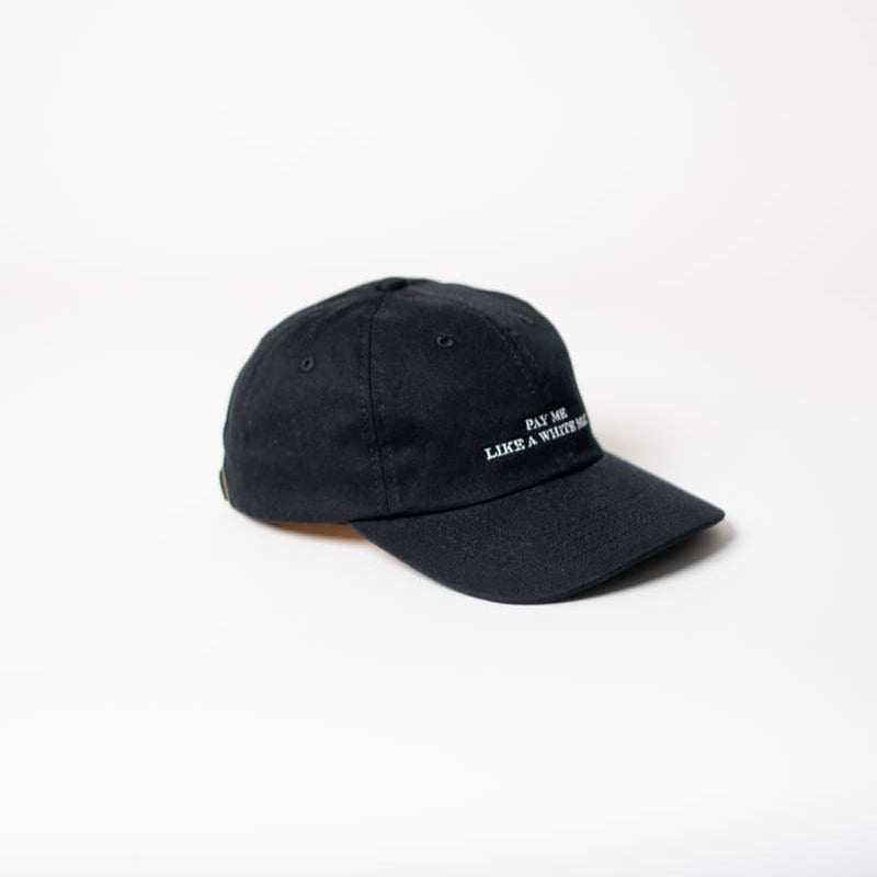 Pay me like a white man Premium Dad Cap – Bio-Baumwolle schwarz-weiß — Ansicht 3