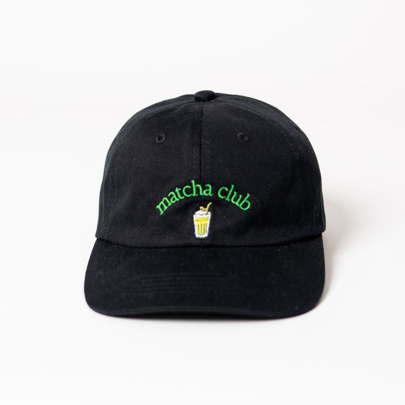 arrel matcha club Premium Dad Cap - Organic Cotton Black & Green — arrel - responsible apparel