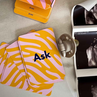 Ask & Task Kartenset zur Geburt – 42 Fragen | 10 Aufgaben | Eltern stärken