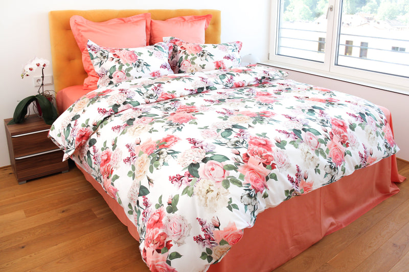 Bettwäsche-Set Lilac & Rose – 100 % mercerisierte Baumwolle, Schweizer Satin 300 TC, bügelleicht — Ansicht 5