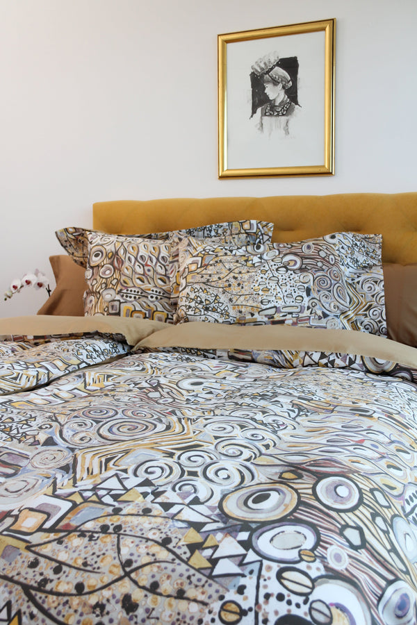 Gustav Duvet Cover Set – 100% Cotton, Sateen 300 TC, Easy Iron