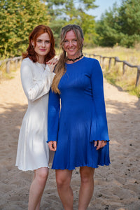 Lya Dress cobalt blue – Ribbed Long Sleeve Women's Dress — Ansicht 9