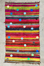 Balls Rug Hand-Printed Recycled Fabrics 180 x 105 cm