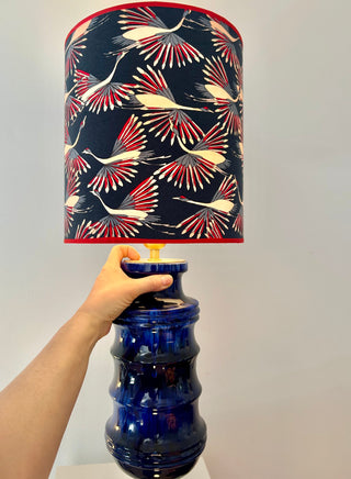 Große Mid century Tischlampe aus Scheurich Vase