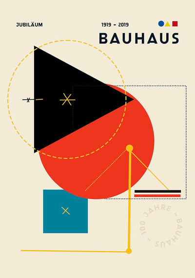Bauhaus Geometric Poster – Fine Art Paper or Canvas, UV-Archival