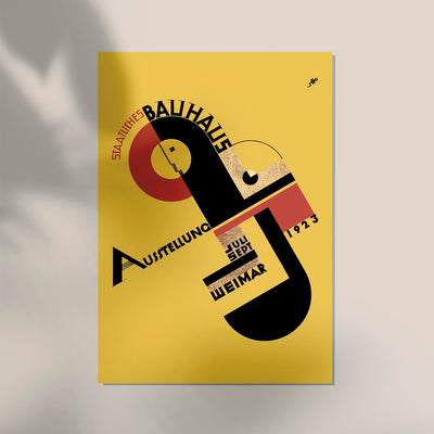 Yellow Bauhaus Exhibition Poster by Joost Schmidt 1923 – Geometric Design Fine Art Print