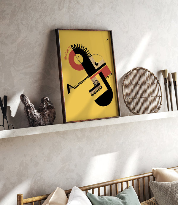 Yellow Bauhaus Exhibition Poster by Joost Schmidt 1923 – Geometric Design Fine Art Print