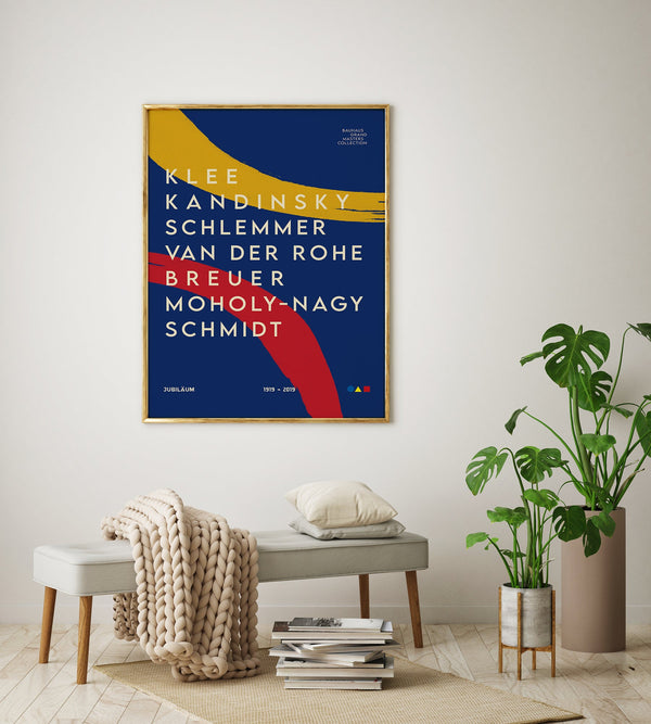 Bauhaus Grand Master Collection in Blue Poster – Fine Art Paper or Canvas, UV Archival