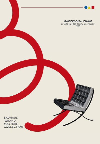Barcelona Chair by Bauhaus Masters Art Poster – Fine Art Print UV-resistant