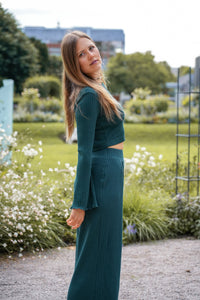 Lya Comfy Pants Bottle Green – Bio-Baumwolle Stoffhose — Ansicht 7