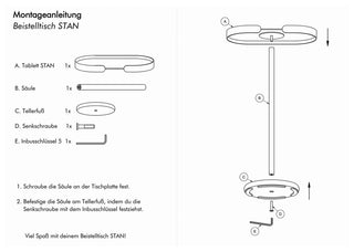 STAN – Metall-Beistelltisch mit festem Tablett | Wetterfest | Schlank