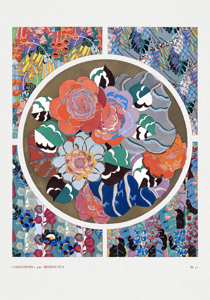 Flower art deco pattern n. 11 by Édouard Bénédictus – Kunstdruck — Ansicht 3