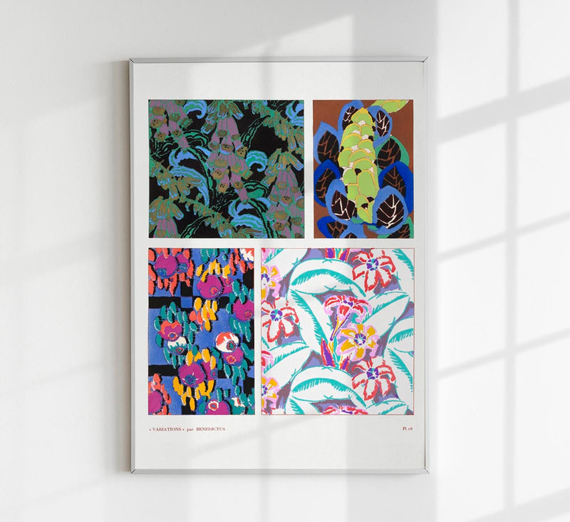 Floral vintage art deco pattern n. 18 by Édouard Bénédictus – Kunstdruck — Patroa Studio