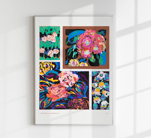 Flower Vintage Art Deco Pattern Nr. 3 Édouard Bénédictus – Kunstdruck