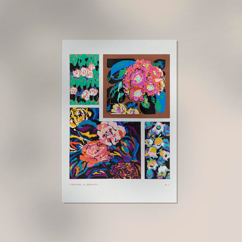 Flower Vintage Art Deco Pattern Nr. 3 Édouard Bénédictus – Kunstdruck — Ansicht 2