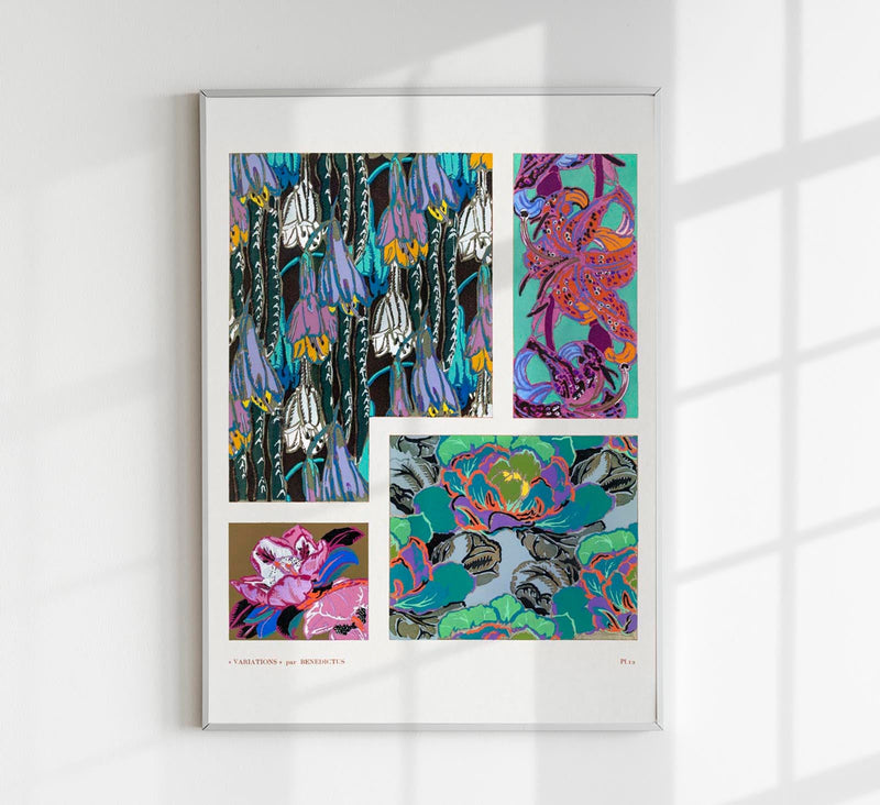 Vintage floral motifs n. 12 by Édouard Bénédictus – Kunstdruck — Patroa Studio