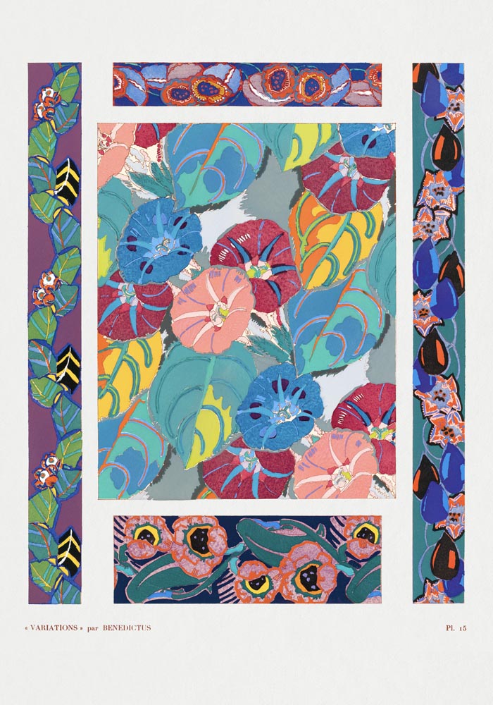 Vintage floral motifs no. 15 by Édouard Bénédictus – Art Print — Ansicht 3