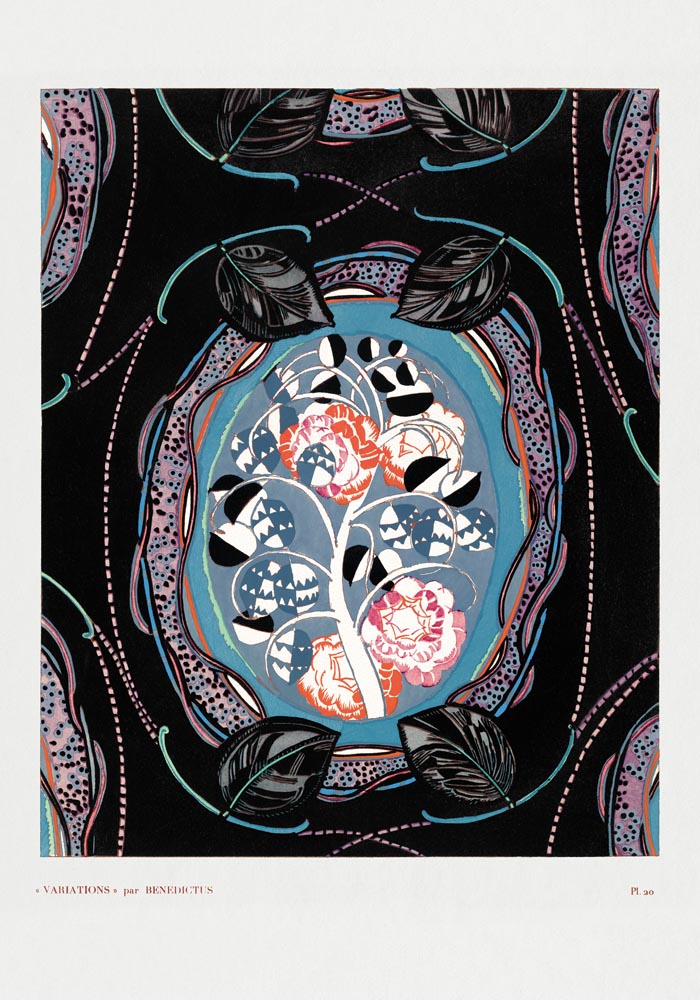 Vintage floral motifs n. 20 – Kunstdruck von Édouard Bénédictus — Ansicht 3