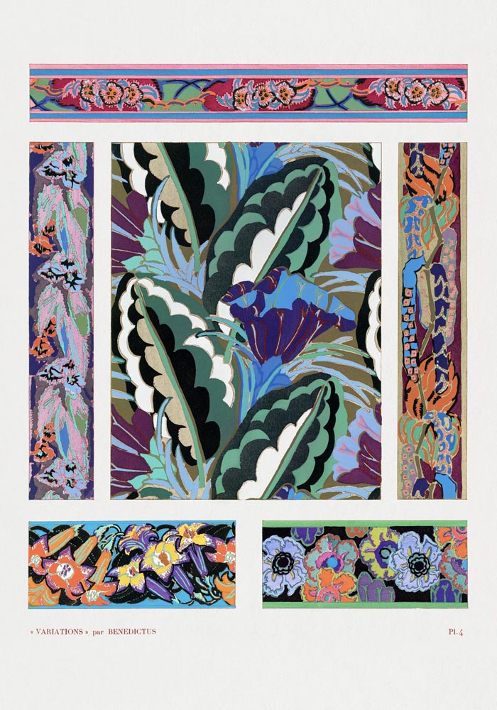 Vintage geometric floral motifs n. 4 by Édouard Bénédictus – Kunstdruck — Ansicht 3