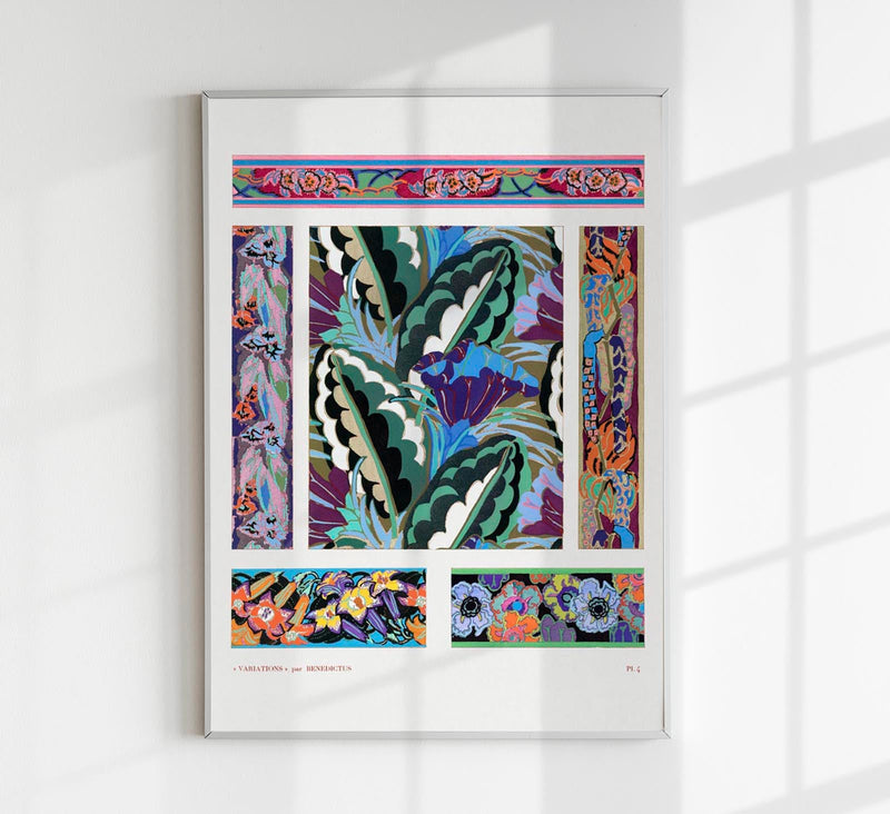 Vintage geometric floral motifs n. 4 by Édouard Bénédictus – Kunstdruck — Patroa Studio